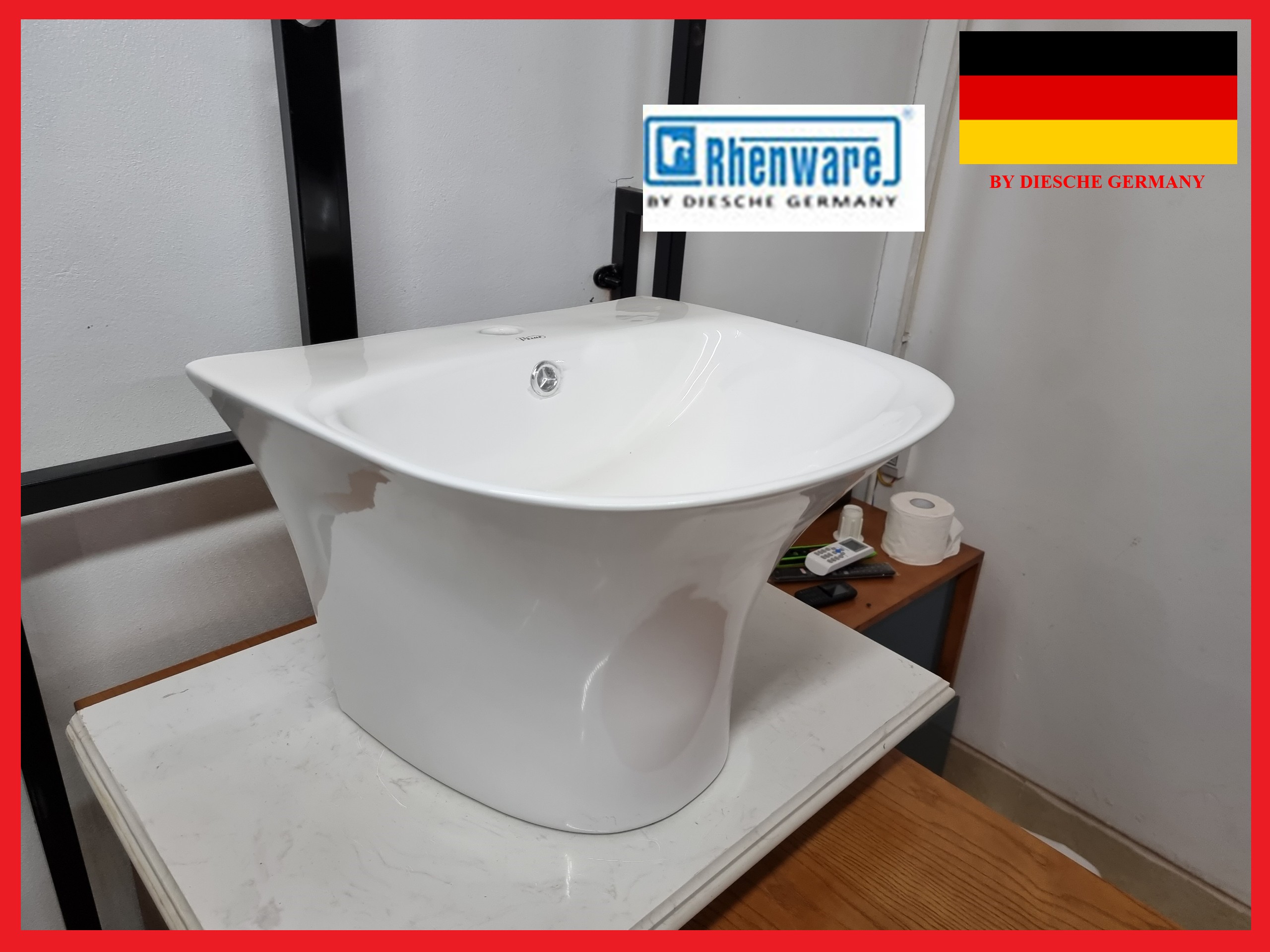CHẬU LAVABO TREO TƯỜNG, NHẬP KHẨU CAO CẤP CHÍNH HÃNG RHENWARE LVB-16607