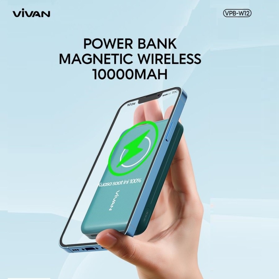 PIN SẠC DỰ PHÒNG KHÔNG DÂY VIVAN W12 DUNG LƯỢNG 10000mAh - HÀNG CHÍNH HÃNG