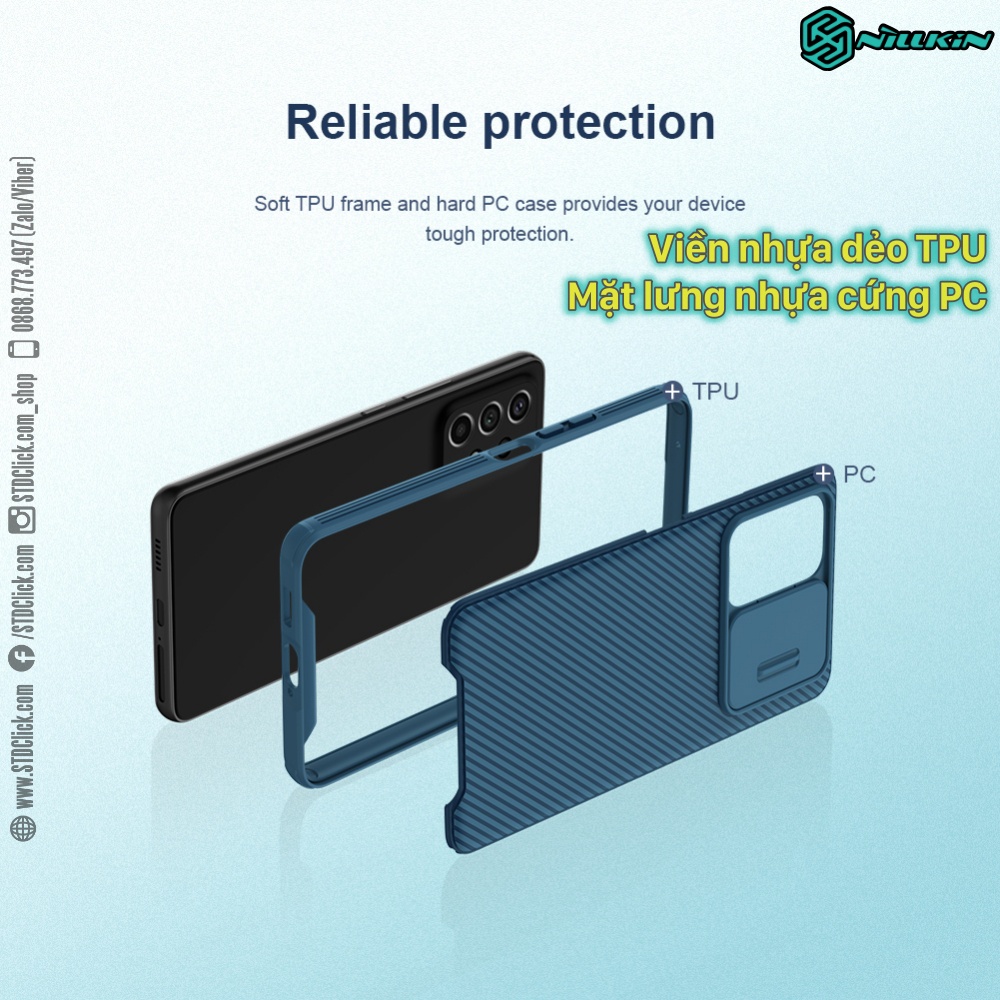 ỐP LƯNG DÀNH CHO ĐIỆN THOẠI SAMSUNG GALAXY A53 5G NILLKIN CAMSHIELD PRO BẢO VỆ CAMERA