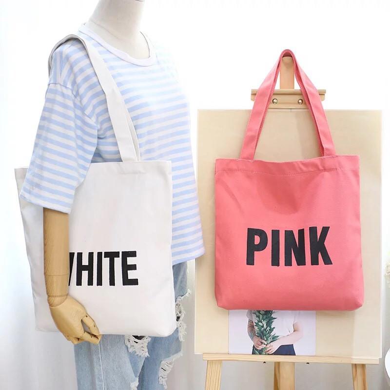 Túi Vải Canvas PINK Đeo Vai Siêu Hot