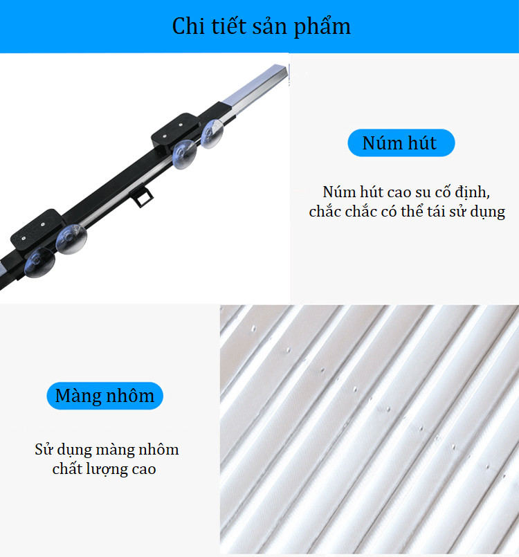 Dụng cụ che kính ô tô chống nắng ( Tặng 02 nút kẹp cao su giữ dây cố định )