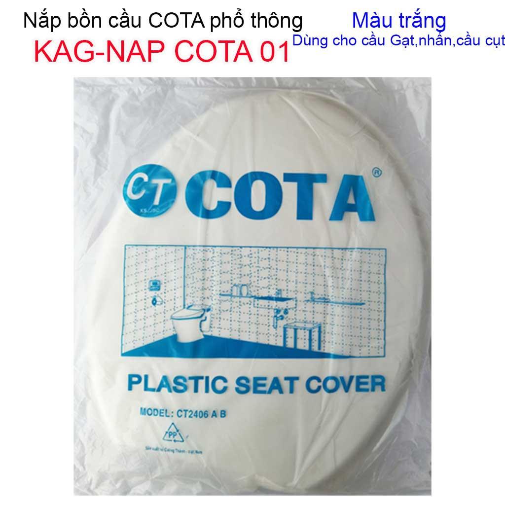 Nắp đậy bàn cầu Cota, Nắp bồn cầu phổ thông màu trắng KAG-NAP Cota01