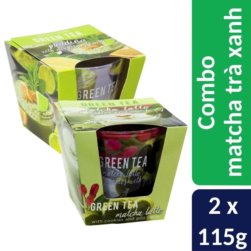 Combo 2 ly nến thơm tinh dầu Bartek Green Tea 115g - matcha trà xanh, nến trang trí, thơm phòng, thư giãn, khử mùi