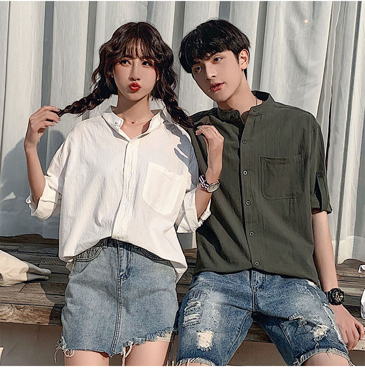 Áo sơ mi cổ tầu tay lỡ chất đũi unisex trẻ trung ArcticHunter, thời trang thương hiệu chính hãng