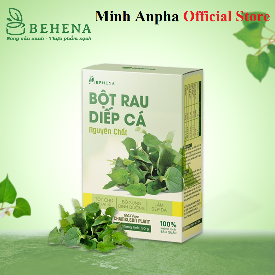 Bột rau diếp cá nguyên chất Behena sấy lạnh đắp mặt hữu cơ uống đẹp da thanh nhiệt _Minh Anpha