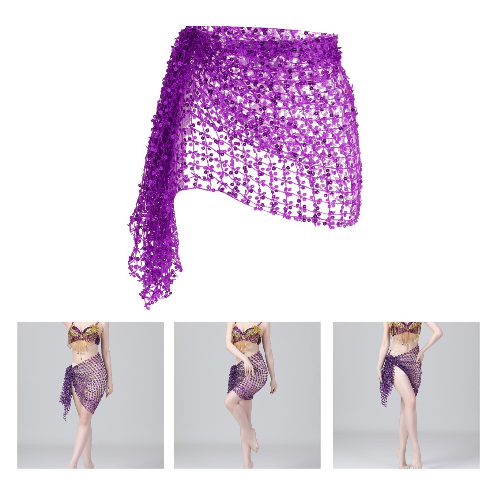 Womens Belly Dance Hip Scarf Sequins for Belly Dancer Indian Belly Dancing Belts Waist Scarves Bellydance Hip Scarves Skirt
