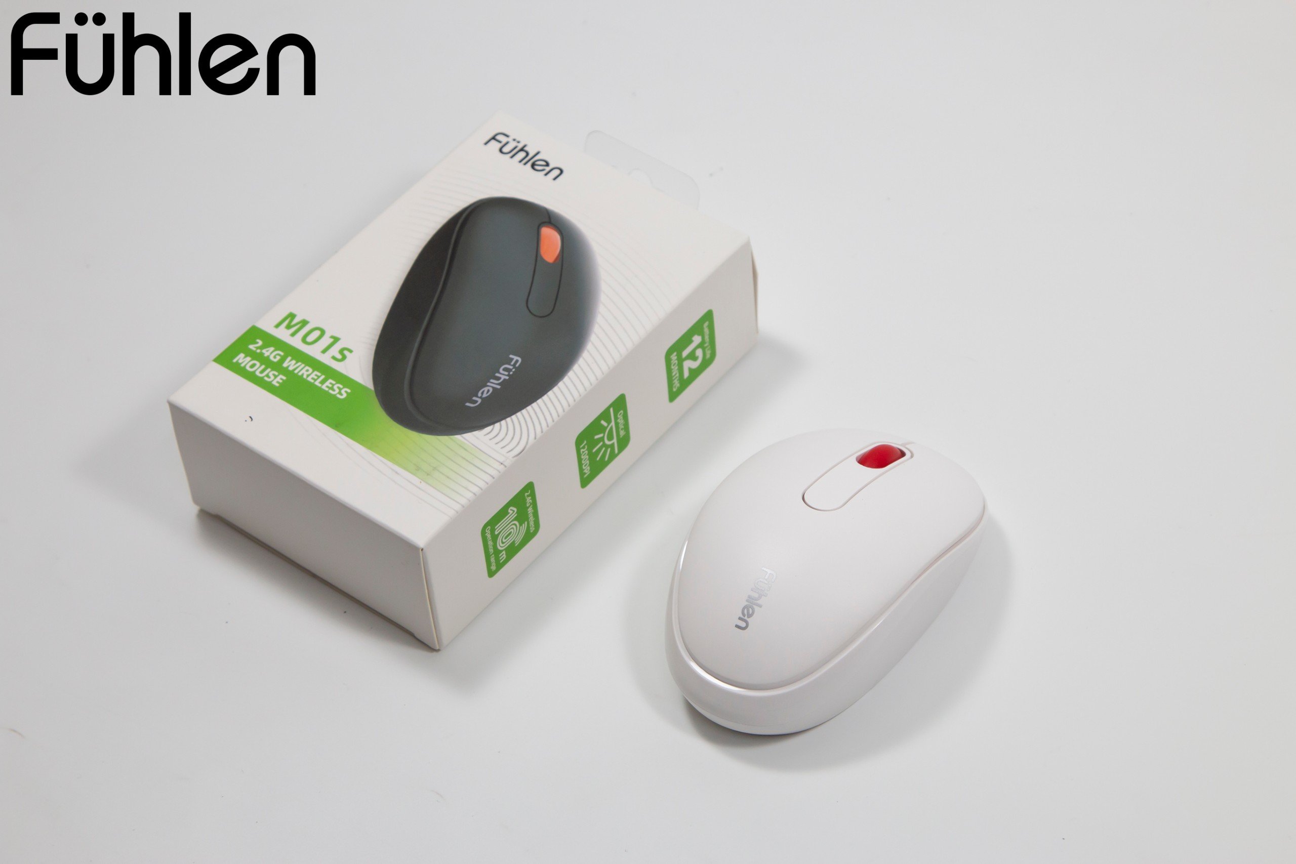 Chuột không dây Fuhlen M01s Pin trâu, siêu nhạy, bảo hành Ninza 24 tháng, tặng kèm pin- Hàng chính hãng