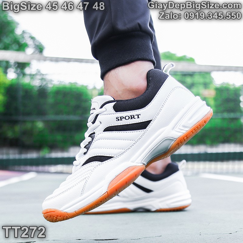 Giày chơi cầu lông tennis cỡ lớn 45 46 47 48 cho nam cao to chân ú bè. Big size badminton shoes for wide feet