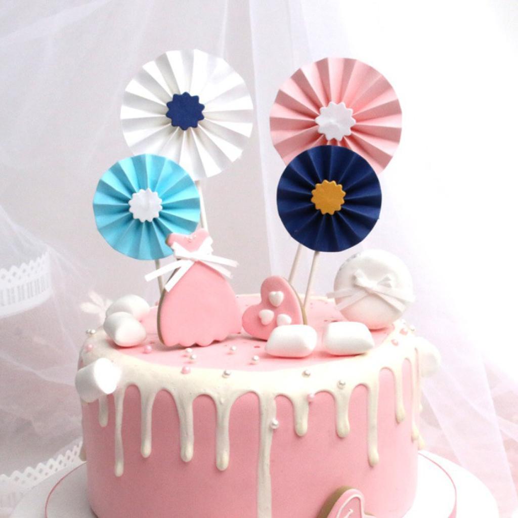 4 Pieces Lovely Sunflower Cake Toppers Kids Birthday Party Cake Decorations