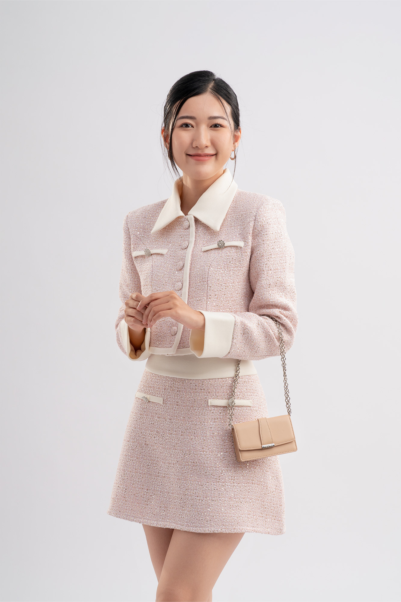 Ví Yuumy ( Thời trang nữ phối dây đeo chéo mini xinh xắn - Ví da Seasand YV101 )
