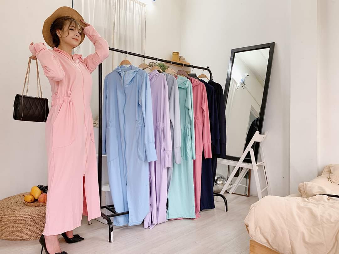 Áo chống nắng nữ đa năng TTD, bảo vệ toàn thân, chân tay, mặt đầu, siêu bảo vệ