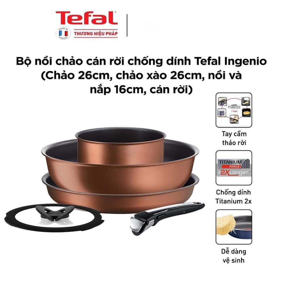 Bộ nồi chảo cán rời Tefal Ingenlo Resource L6759522 Hàng chính hãng