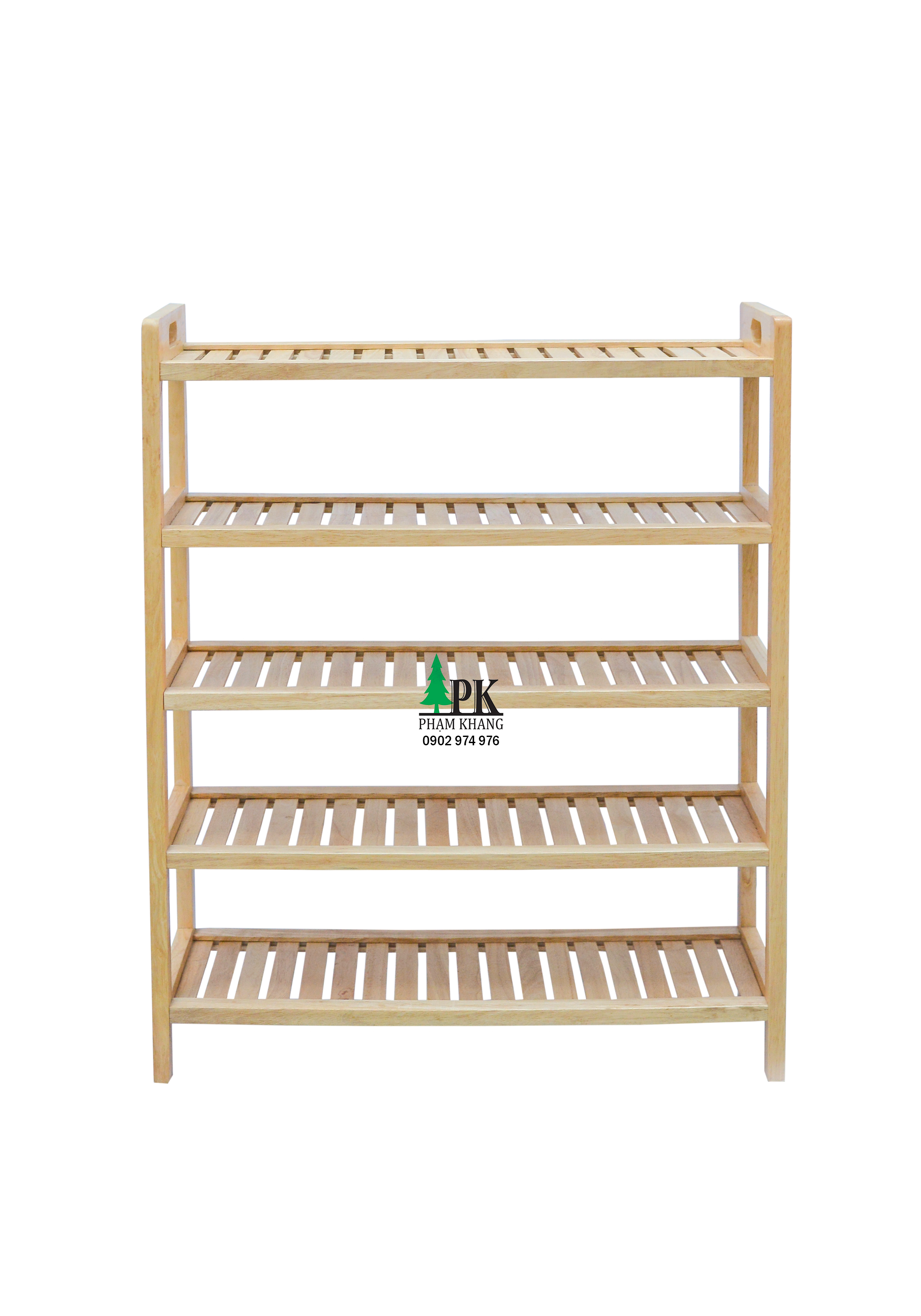 Kệ giày dép 3 tầng/ 4 tầng/ 5 tầng/ 6 tầng Start Decor - Gỗ cao su tự nhiên - Màu Gỗ Tự Nhiên/ Vàng Cherry - Kích thước rộng 64 cm