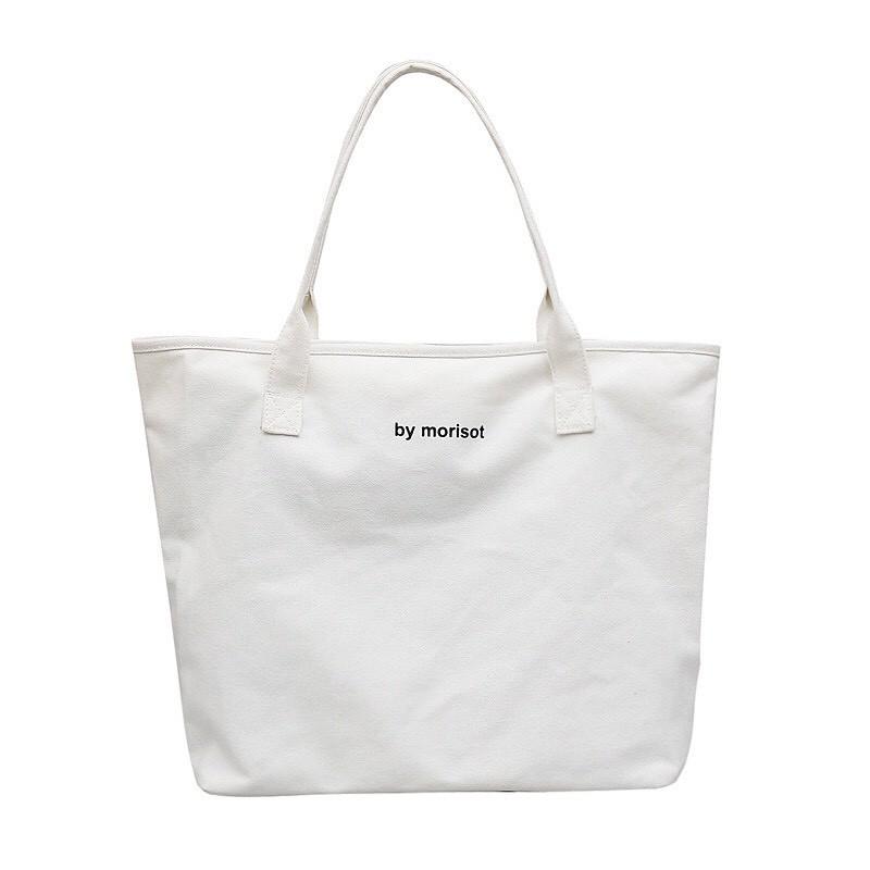 Túi Tote Vải By Morisot YOLA SHOP Túi Vải Canvas To, Size Lớn Có Khóa Kéo Đi Học Đi Làm, Đi Chơi, Du lịch TUIV.003