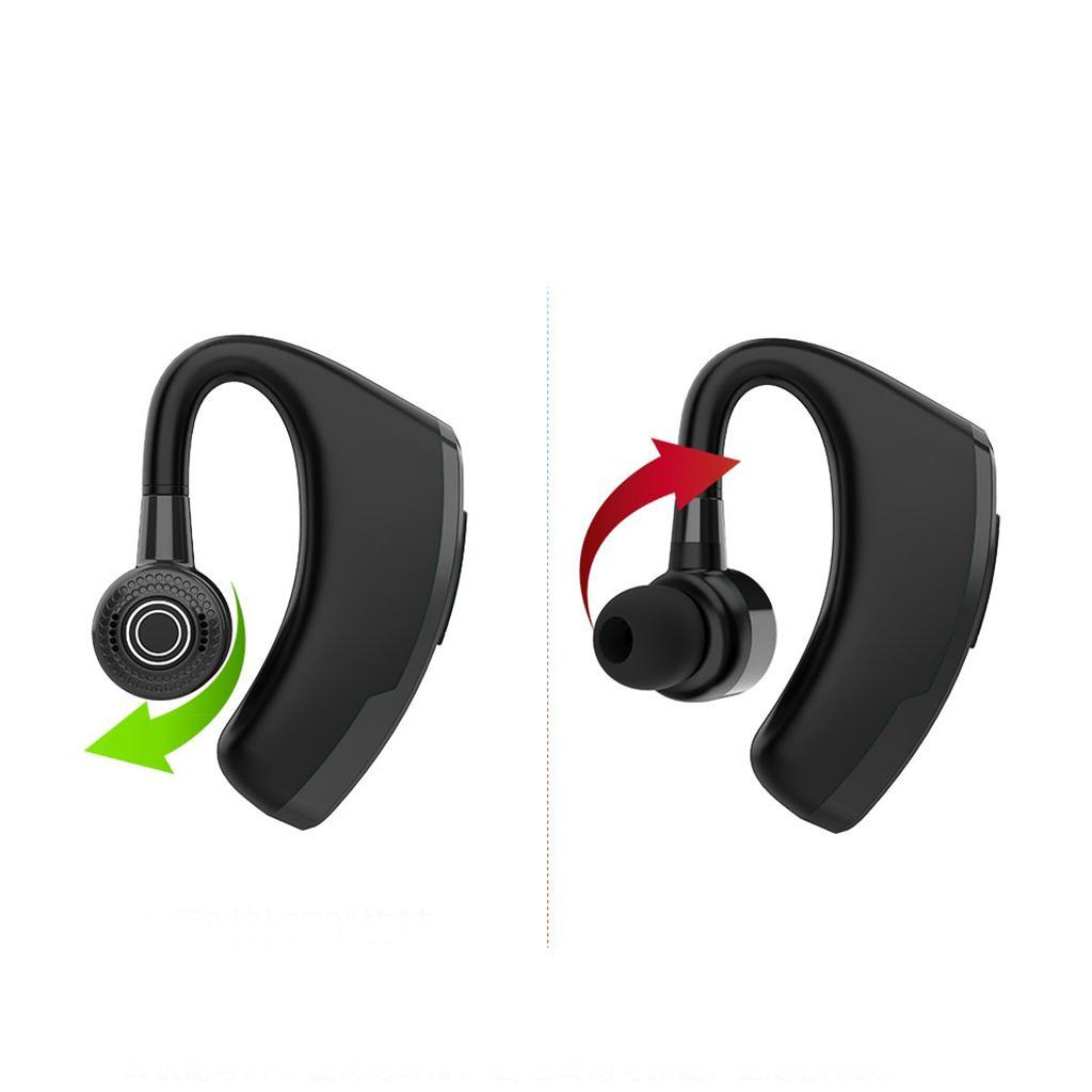 Wireless Handsfree Bluetooth 5.0 Single Earphone Fast Charging Headset Black