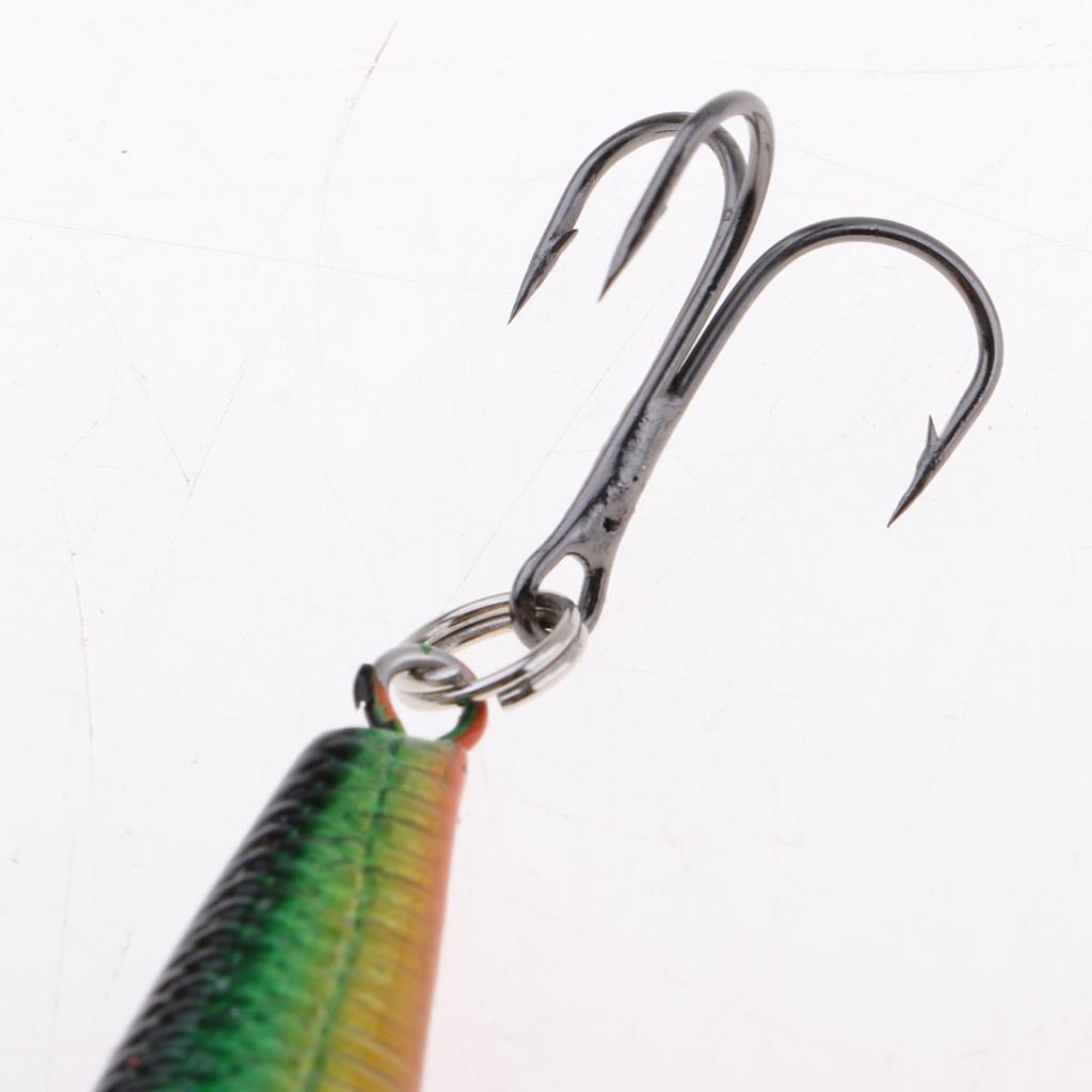 Premium Minnow Fishing Bait Hard Artificial Lure Crankbait Rigs with 2 Sharpe Anti-rust Treble Hooks