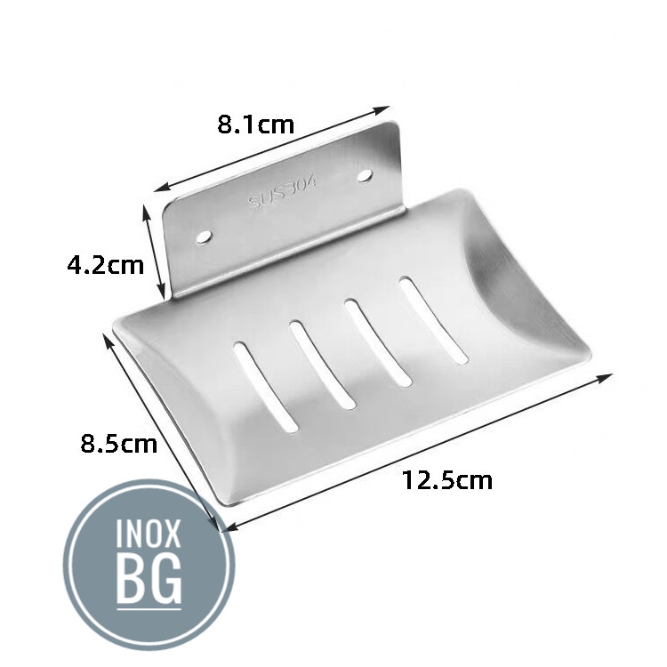 Khay đựng xà phòng tắm inox 304 mờ dán tường hoặc khoan tường