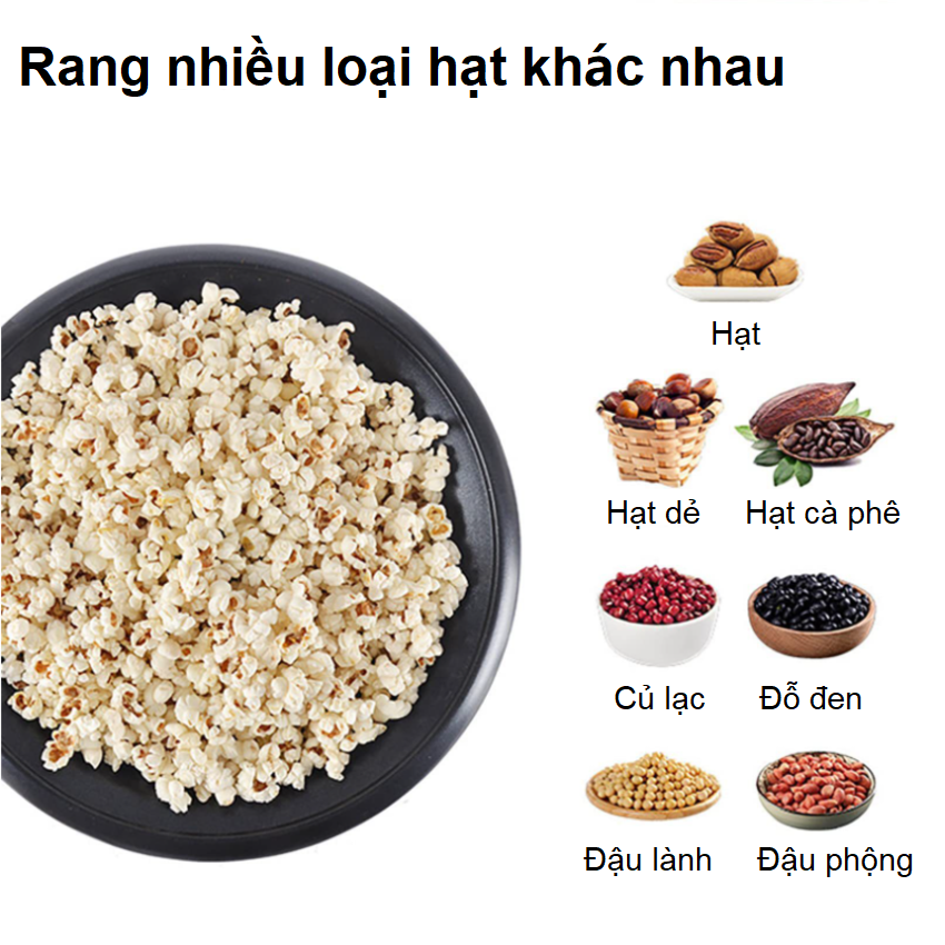 Máy rang hạt cà phê và các loại hạt tự động tích hợp điều chỉnh thời gian, thương hiệu Mỹ cao cấp Cafemasy SCR-300B - Hàng Nhập Khẩu