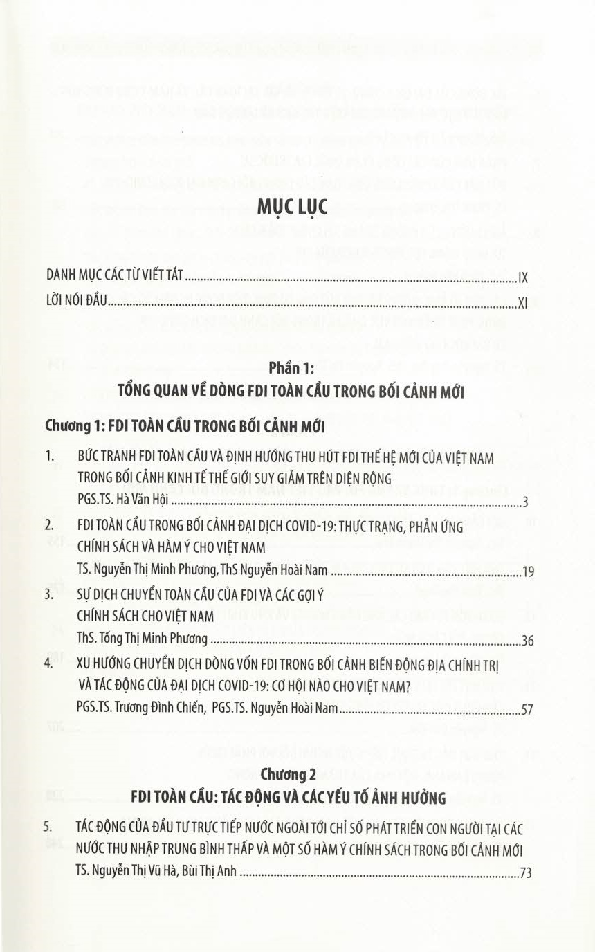 FDI Toàn Cầu Và Định Hướng Thu Hút FDI Của Việt Nam Trong Bối Cảnh Mới (Sách chuyên khảo)