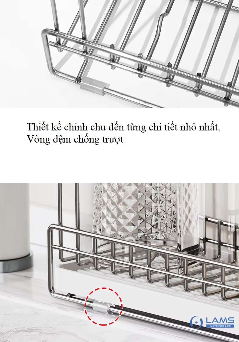 [Inox dày] Giá úp ly, cốc inox 304 sáng bóng cao cấp