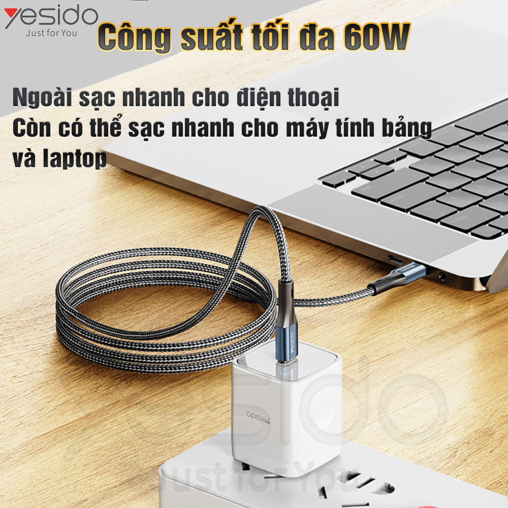 Cáp sạc điện thoại Truyền tải dữ liệu Siêu nhanh Siêu bền Công suât 60W Hàng chính hãng