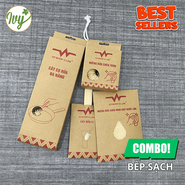 Combo Bếp Sạch Mỗi Ngày Với Xơ Mướp Vi Lâm
