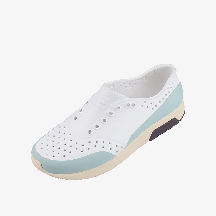 Giày Lười Unisex Native Lennox Block - Shell White/ Bone White/ Fresh Velvet - 44