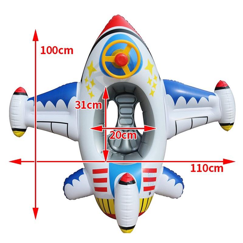Phao bơi máy bay cho bé 1-6t kèm bơm tay hàng chính hãng cao cấp 2022