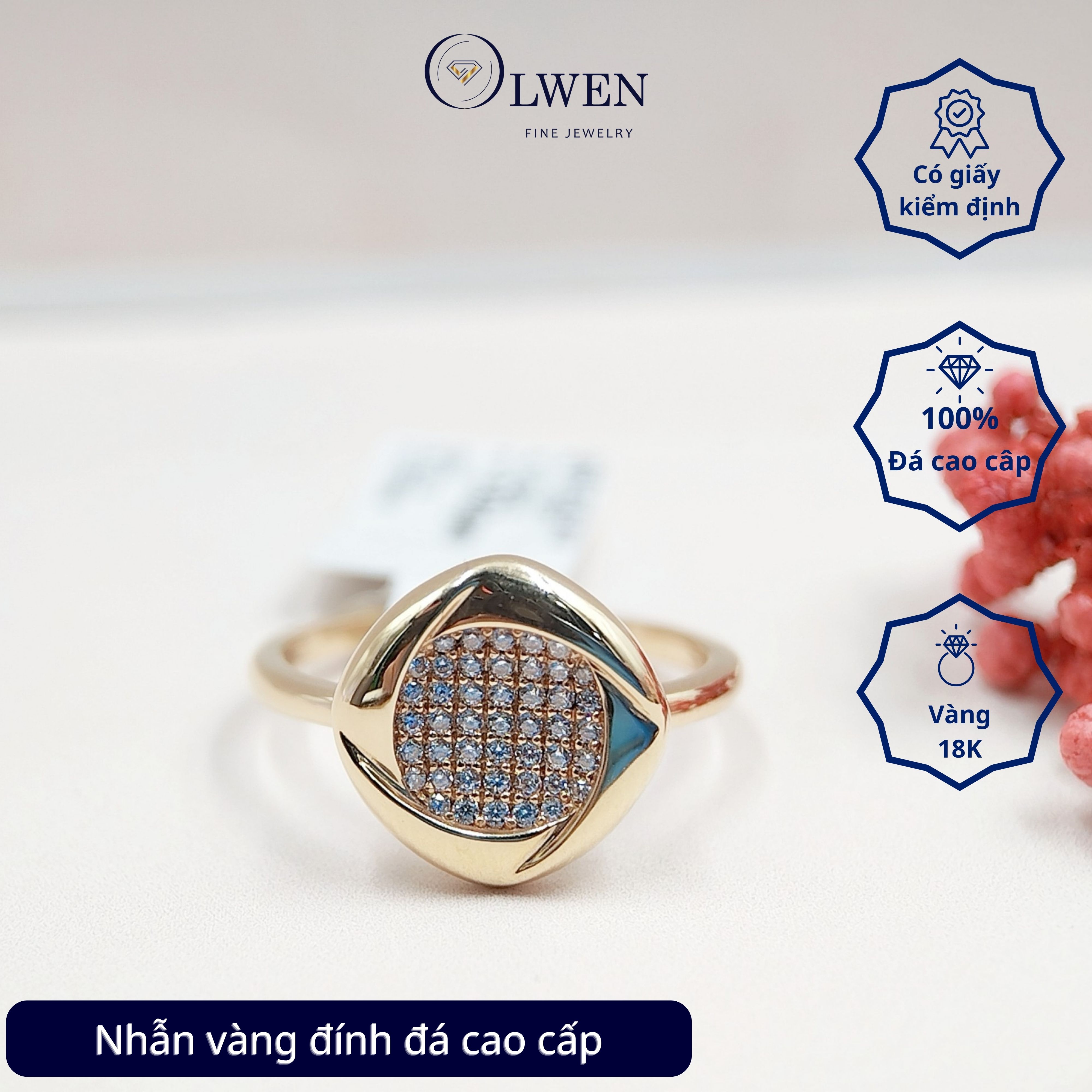 Nhẫn HongKong 2 18K HK Olwen HA-R000050