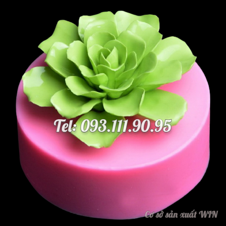 Khuôn rau câu silicon hoa hồng sa mạc đại đóa loại 11 cm - Mã số 1633
