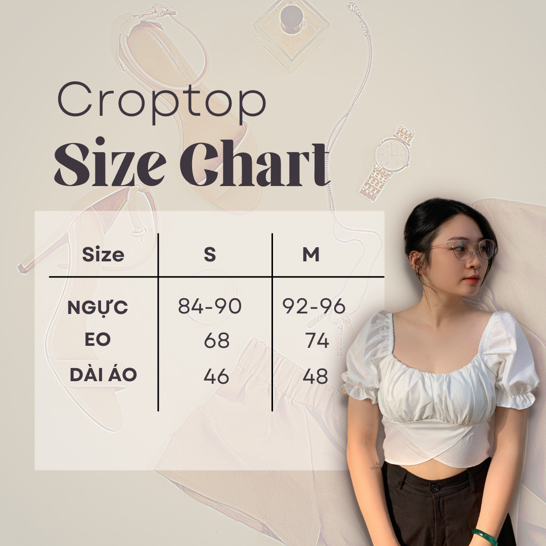 Áo Croptop ôm body thiết kế tay phồng nhẹ nhàng thắt nơ siêu xinh phong cách sang chảnh A21