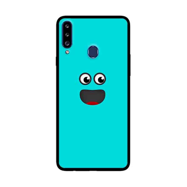 Ốp Lưng Dành Cho Samsung Galaxy A20s mẫu Mặt Cười Nền Xanh - Hàng Chính Hãng