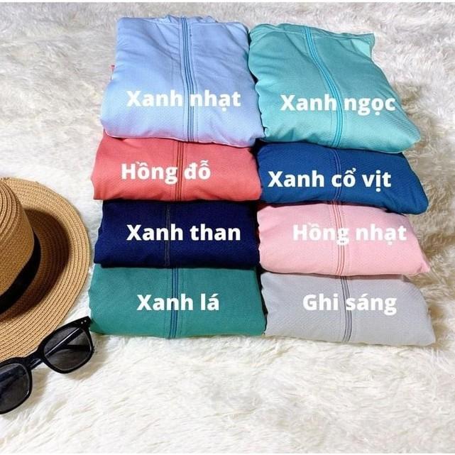 Áo Khoác Chống Nắng Nữ Dài Toàn Thân 2 Lớp Vải Thun Lạnh Thông Hơi Hitech Dày Dặn Thoáng Mát Túi Có Khoá Form 40-65kg