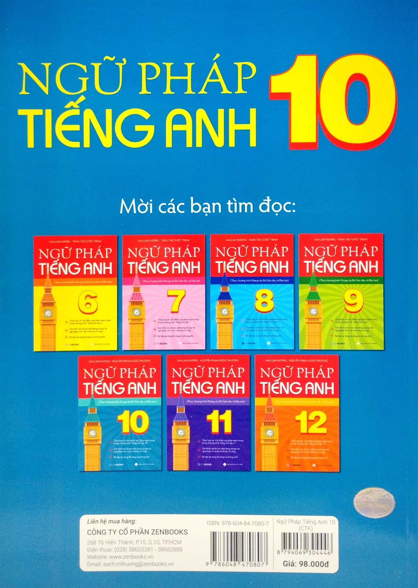 Ngữ Pháp Tiếng Anh Lớp 10 (Theo Chương Trình Khung Của Bộ Giáo Dục Và Đào Tạo)