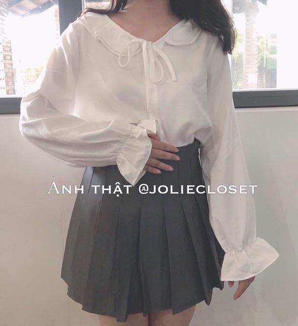 Áo Sơ Mi Tay Dài Cổ Thắt Nơ Ulzzang Girl