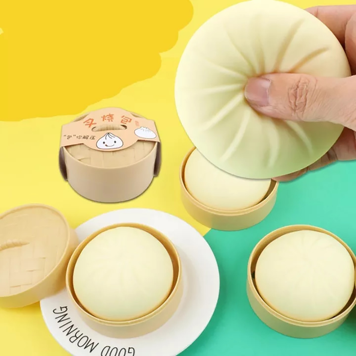 Bánh Bao Giảm Stress Căng Thẳng Squishy Mochi Bóp Tay Mềm Dẻo Silicon Cute Dễ Thương Mô Hình Có Hộp Mini Giá Siêu Rẻ