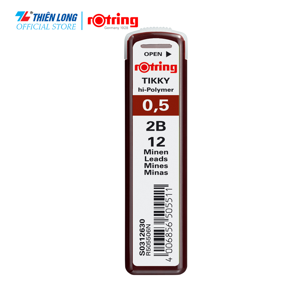 Min - Ngòi - Ruột chì kỹ thuật rOtring HB - 2B 0.5mm