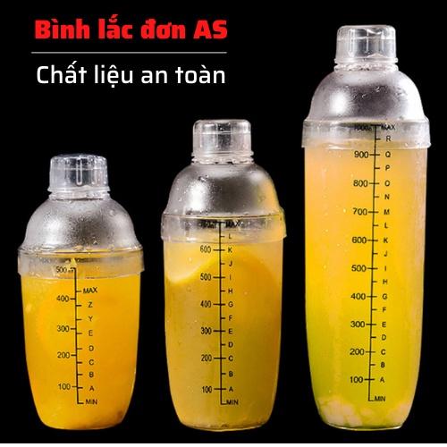 bình lắc pha chế shaker nhựa 300ml-500ml-700ml-1000ml bình lắc sữa cafe cocktail chia vạch đen cao cấp bền an toàn