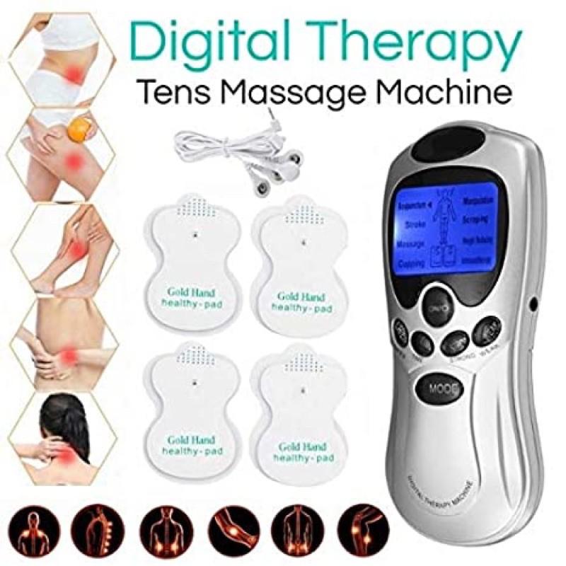 Máy châm cứu mini, Máy massage 4 miếng dán xung điện cầm tay - Thư giản lưng cổ vai gáy,