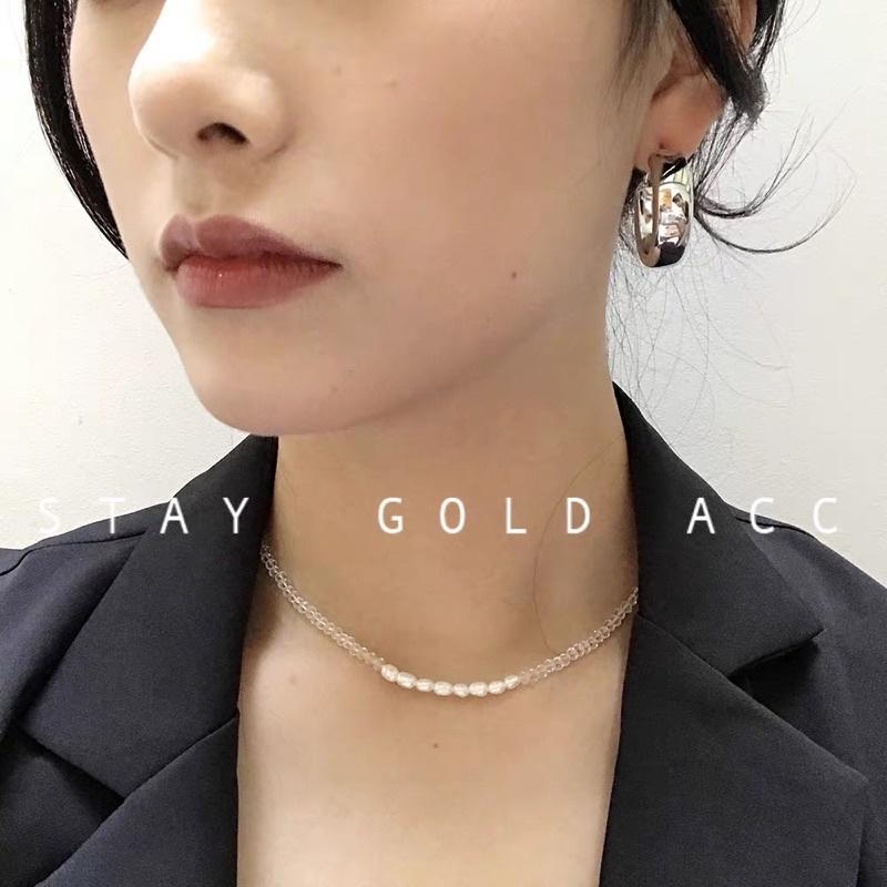 Khuyên tai khoanh tròn đơn giản - Hoa tai trơn xinh