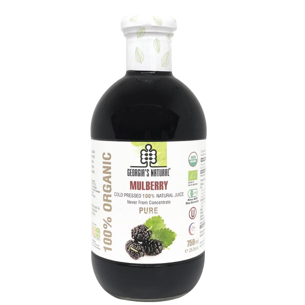 Nước Ép Trái Cây 100% Hữu Cơ Dâu Tằm Mulberry Georgia's Natural - ORGANIC Pure Mulberry Juice - 300ml &amp; 750ml