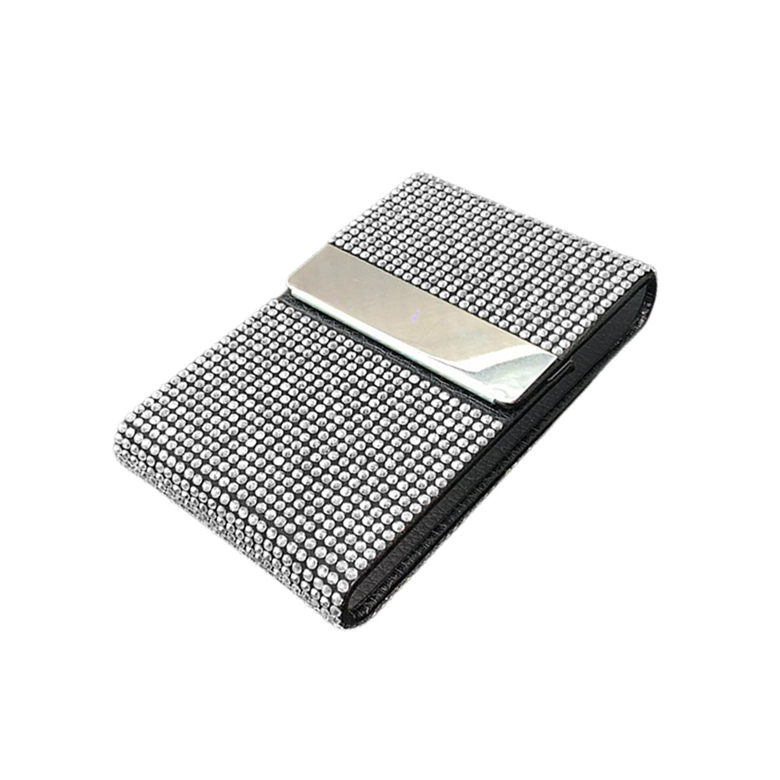 Minimalist ID Card Holder, Card Pocket Multifunctional Card Case with Rhinestones Document Organizer Wallet Pouch for ID Card Men