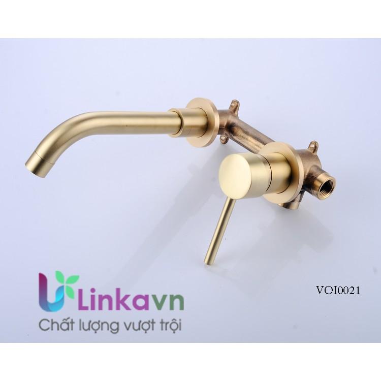 Vòi rửa lavabo gắn tường nóng lạnh bằng đồng cao cấp LINKA LI-VOI0021