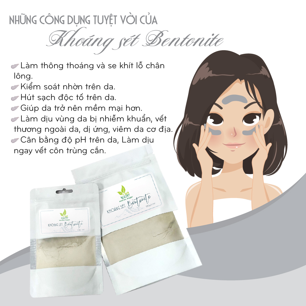 Hình ảnh Khoáng sét Bentonite Clay Viet Healthy (Túi 500g)