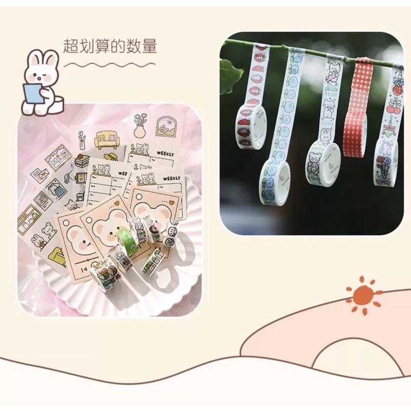 SET QUÀ TẶNG SỔ TAY KÈM GIẤY NOTE - WASHI - STICKER