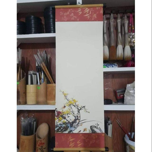 Combo 10 Giấy viết thư pháp có nẹp treo. Giấy viết thư pháp 27x80cm