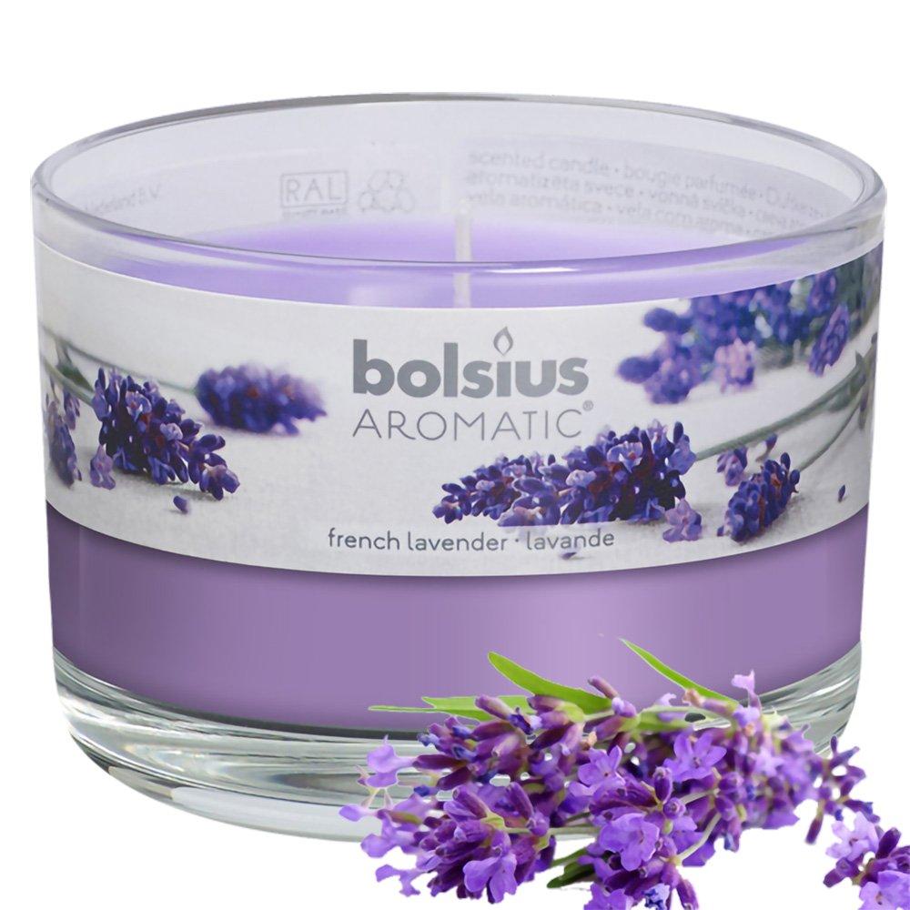 Ly nến thơm tinh dầu Bolsius French Lavender 155g QT024878 - hoa oải hương, nến trang trí, thơm phòng, thư giãn, khử mùi