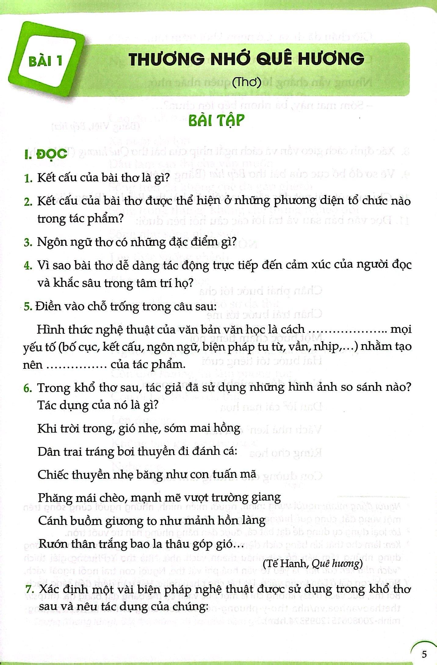 Bài Tập Ngữ Văn 9 - Tập 1 (Chân Trời) (Chuẩn)