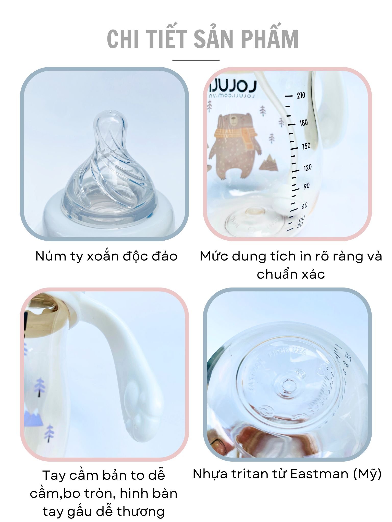 Bình sữa Loluli nhựa tritan 300ml