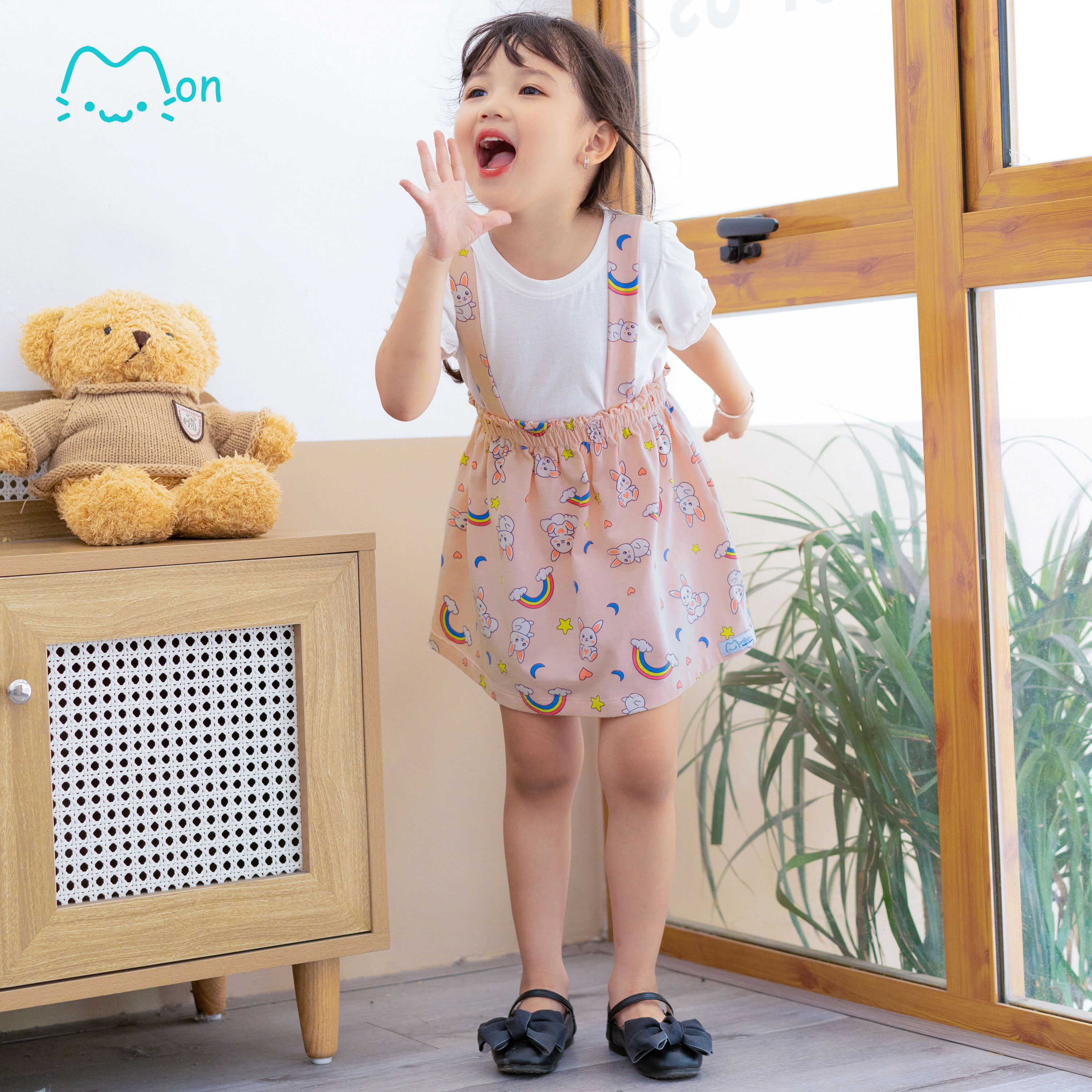 Chân váy bé gái 2,3,4,5,6,7,8,9,10 tuổi chất cotton họa tiết xinh xắn, phù hợp đi chơi, đi học MonBabies MCV2241